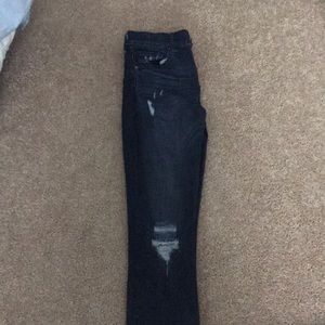 Express stretch jeans. Dark color distressed.